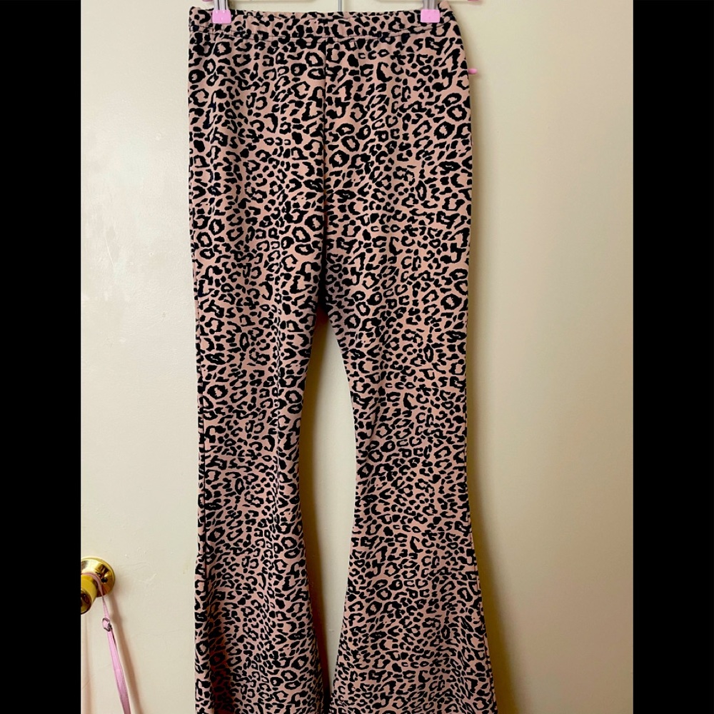 Nastygal Sz 4 Leopard Print Flare Pants